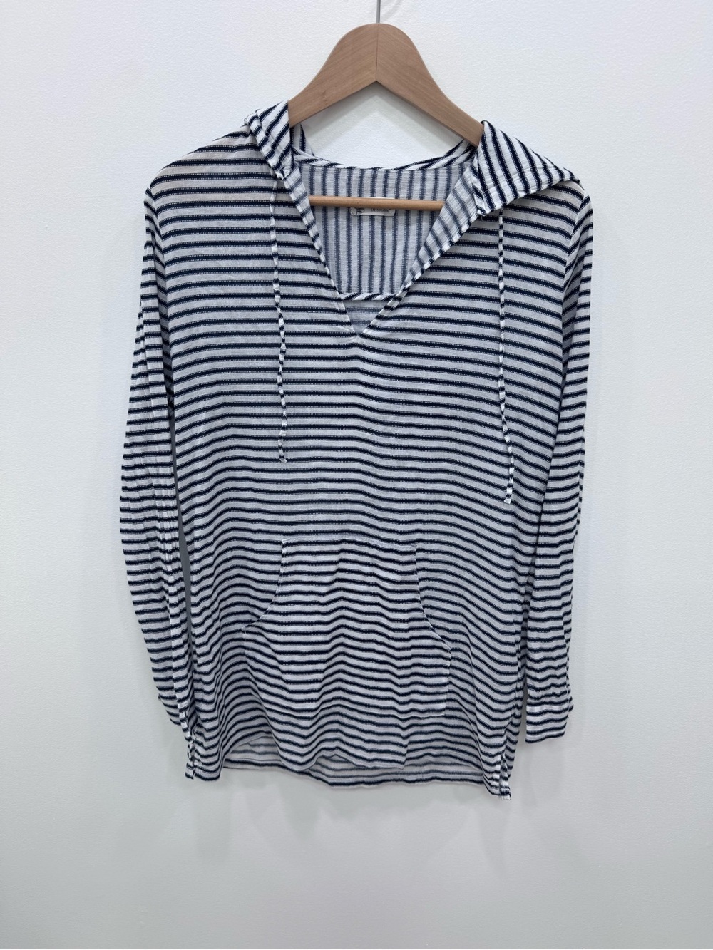 Carve Designs Harper Beach Hoodie Swim Cover Up Navy Haku Size XS blue white